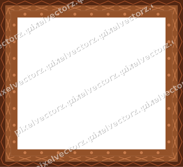 Decorative picture frame border in orange and blue with cross band
