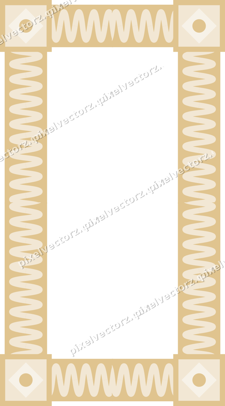 Decorative picture frame border in dark green and red with wave band