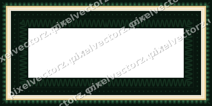 Decorative picture frame border in dark green with scale band
