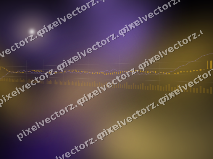 Glowing neon chart background in amber and purple