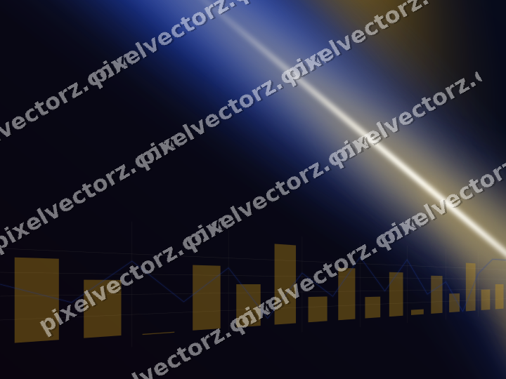 Glowing neon chart background in amber and blue
