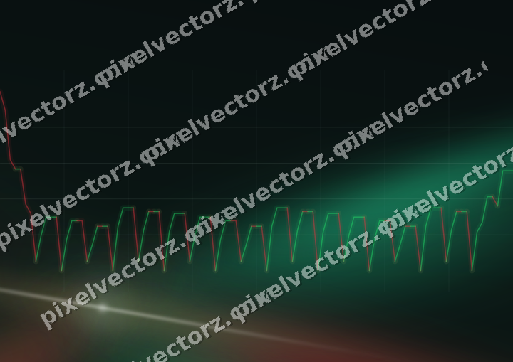 Glowing neon chart background in green and red