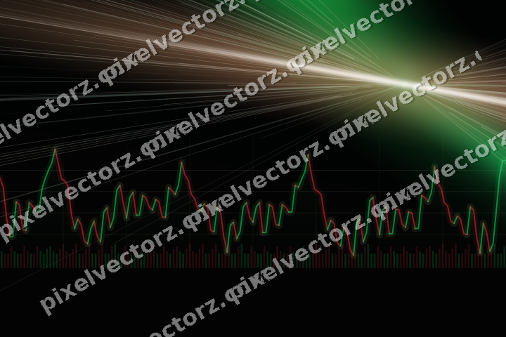 Glowing neon chart background in green and red