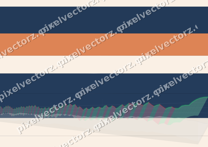 Glowing neon chart background in blue and orange