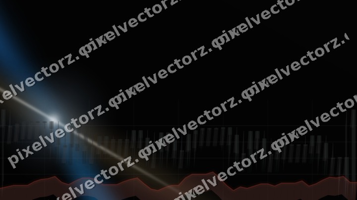 Glowing neon chart background in blue and red