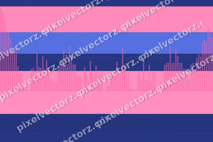 Glowing neon chart background in pink and blue