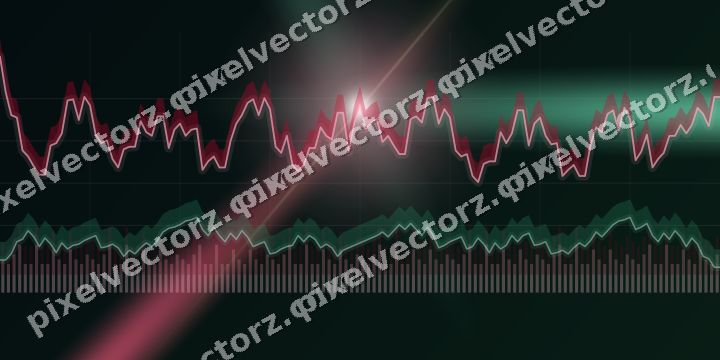 Glowing neon chart background in pink and amber