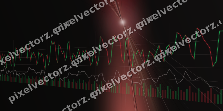 Glowing neon chart background in red and amber