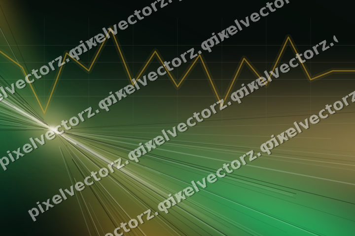 Glowing neon chart background in amber and green