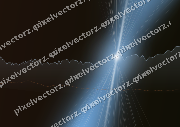 Glowing neon chart background in blue and orange