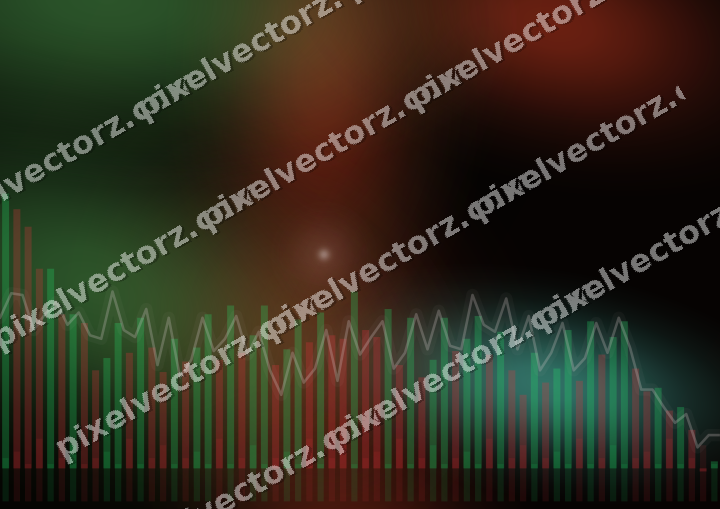 Glowing neon chart background in red and orange
