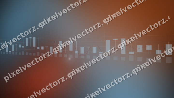 Glowing neon chart background in cyan and red