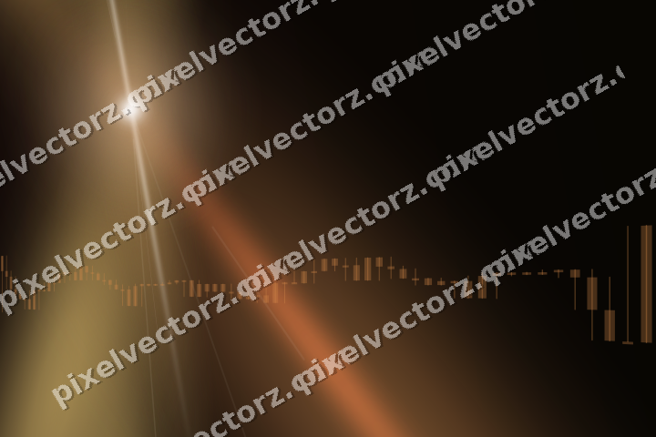 Glowing neon chart background in orange and amber