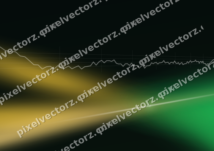 Glowing neon chart background in green and amber