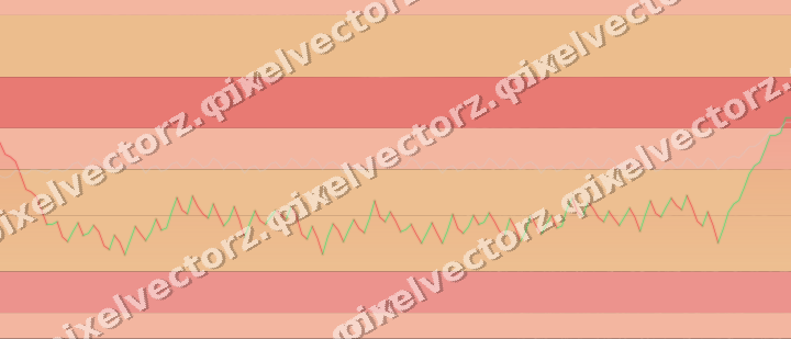 Glowing neon chart background in red and orange