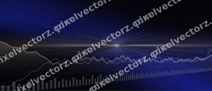 Glowing neon chart background in blue and amber