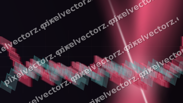 Glowing neon chart background in pink and amber