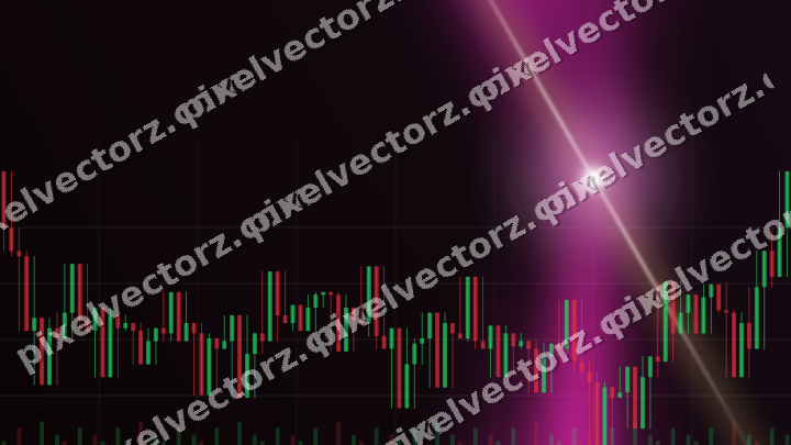 Glowing neon chart background in magenta and amber