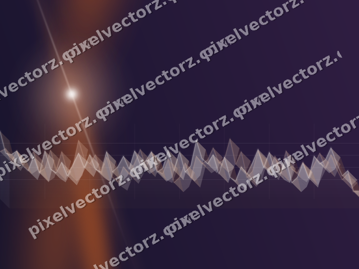 Glowing neon chart background in orange and blue