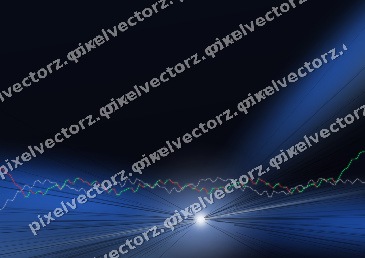 Glowing neon chart background in blue