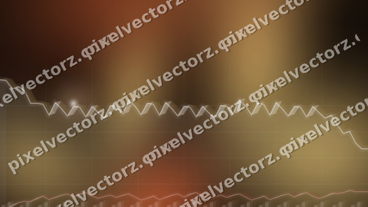 Glowing neon chart background in orange and amber