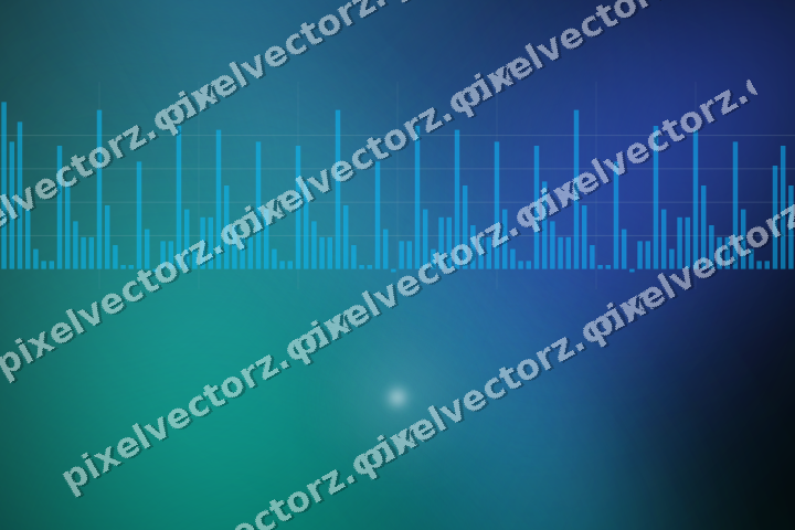 Glowing neon chart background in cyan and teal