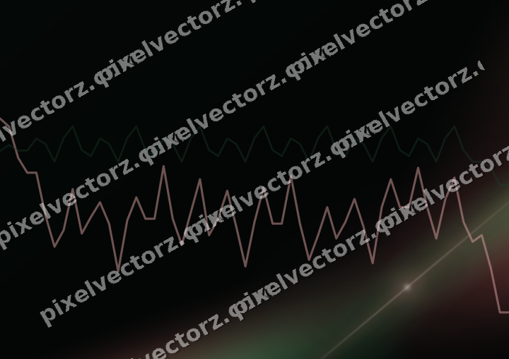 Glowing neon chart background in red and green