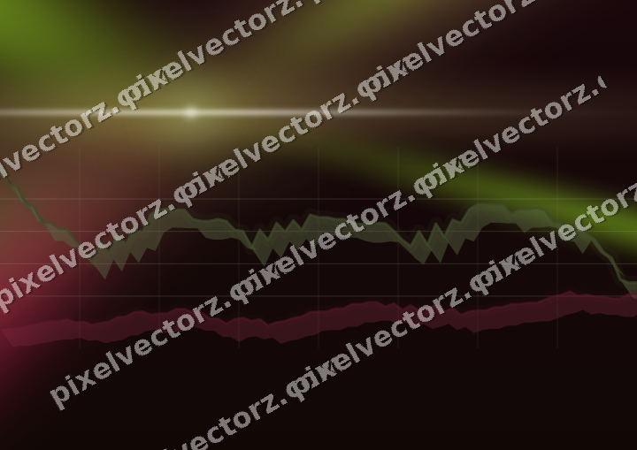 Glowing neon chart background in lime and pink