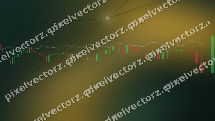 Glowing neon chart background in amber and dark green