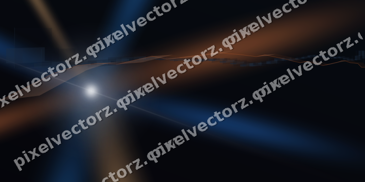 Glowing neon chart background in blue and orange