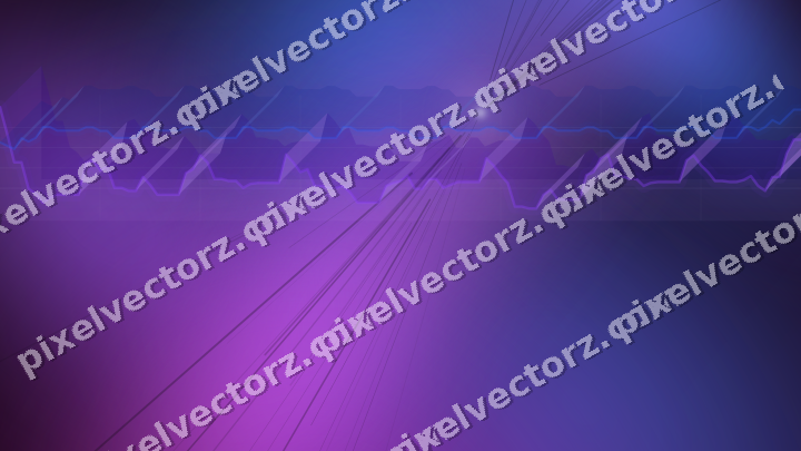 Glowing neon chart background in purple and blue