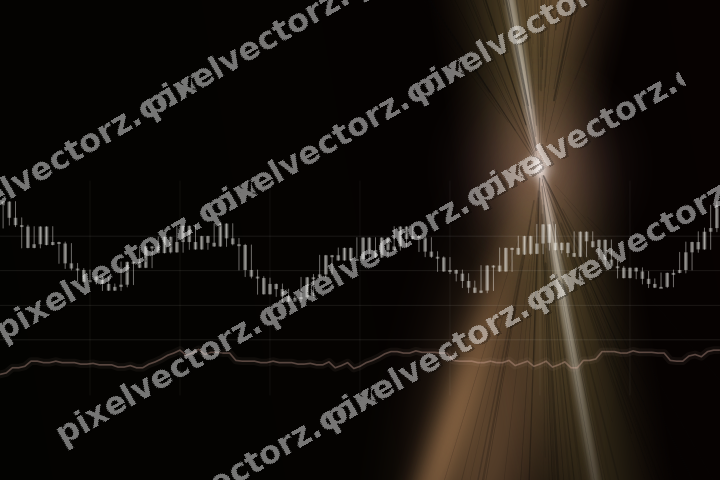 Glowing neon chart background in red and orange