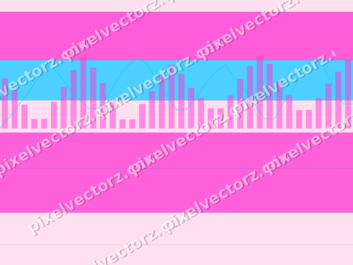 Glowing neon chart background in magenta and purple