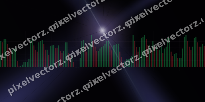 Glowing neon chart background in purple and blue