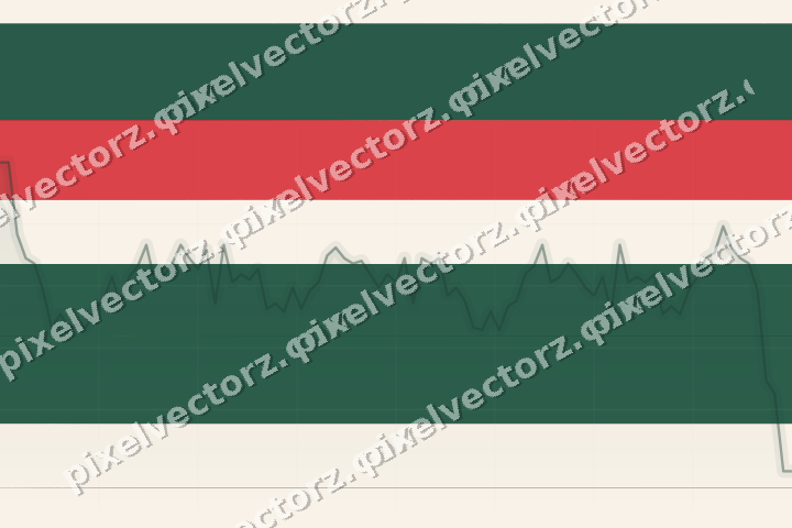Glowing neon chart background in green and red
