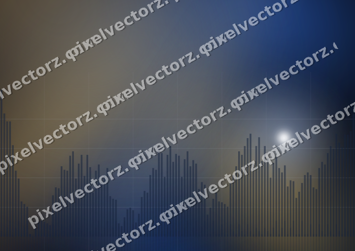 Glowing neon chart background in blue and amber