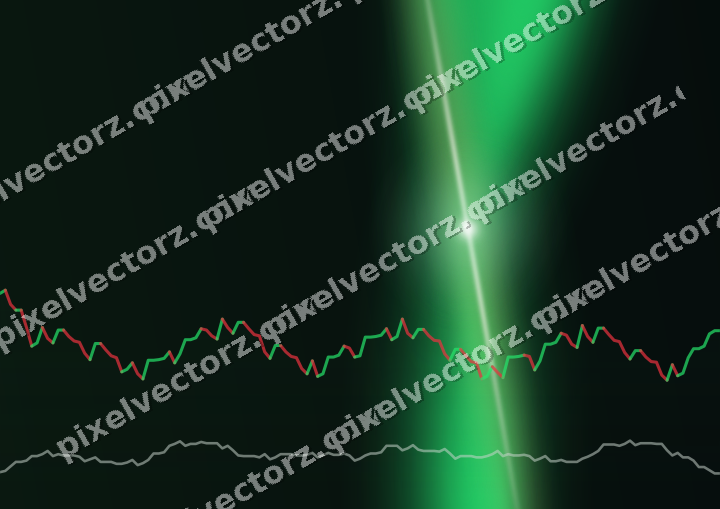 Glowing neon chart background in green and amber