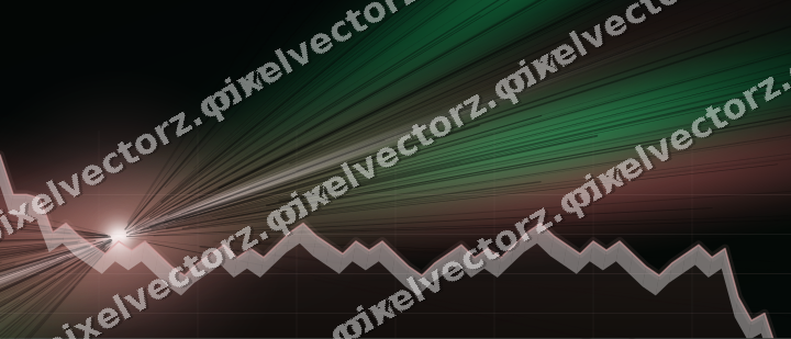 Glowing neon chart background in red and green