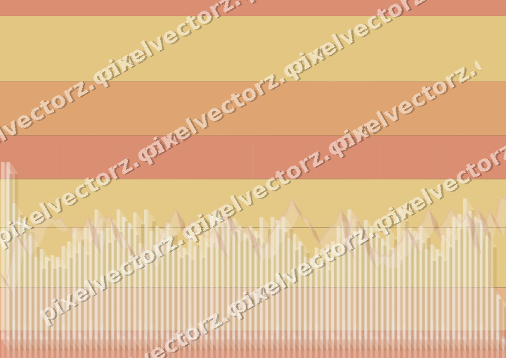 Glowing neon chart background in orange and amber