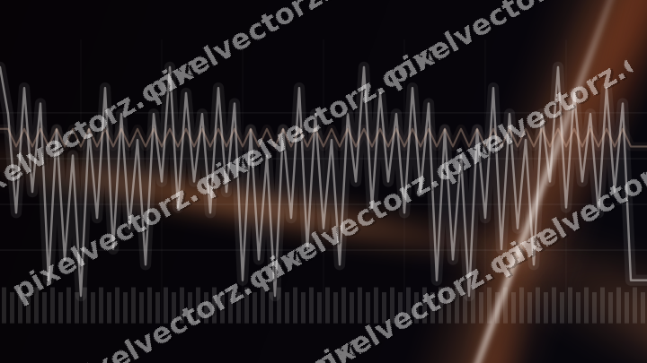 Glowing neon chart background in orange and blue
