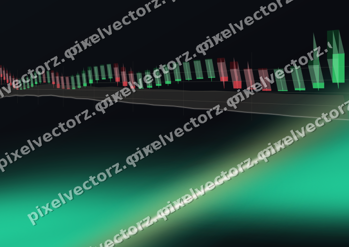 Glowing neon chart background in amber and green