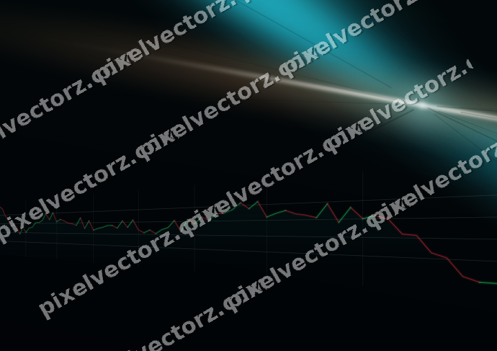 Glowing neon chart background in teal and orange