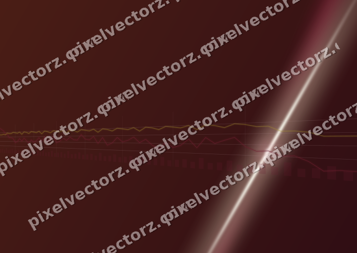 Glowing neon chart background in dark pink and red