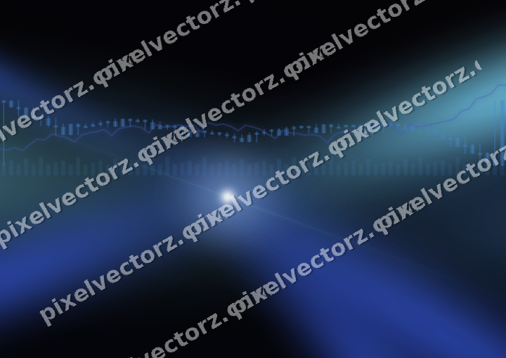 Glowing neon chart background in blue and cyan