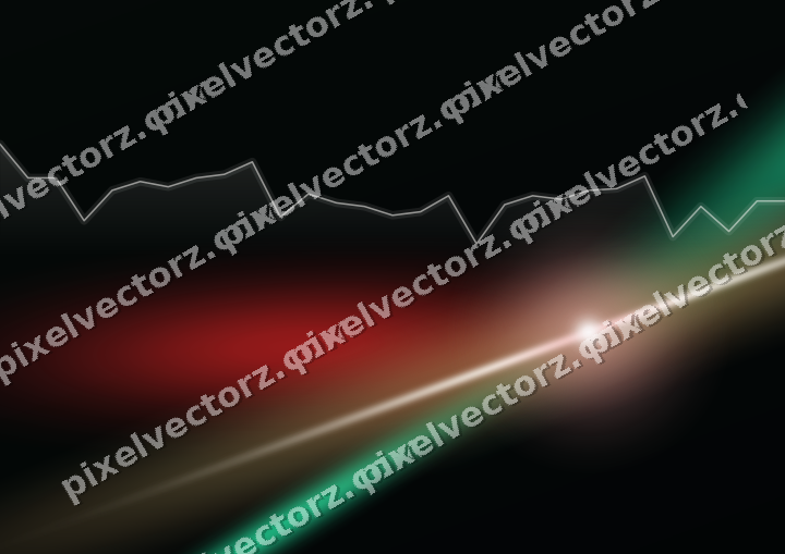 Glowing neon chart background in red and green