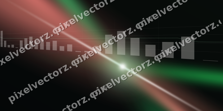 Glowing neon chart background in green and red