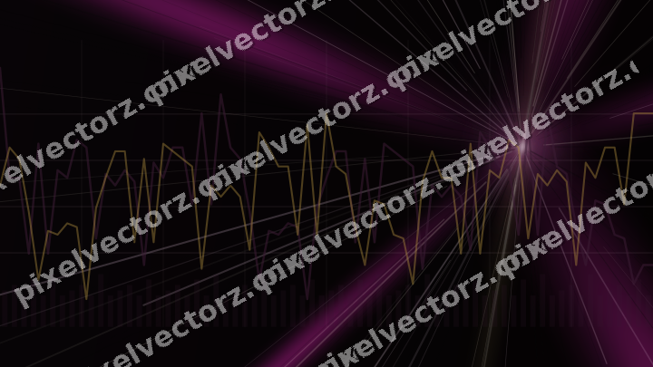 Glowing neon chart background in magenta and amber