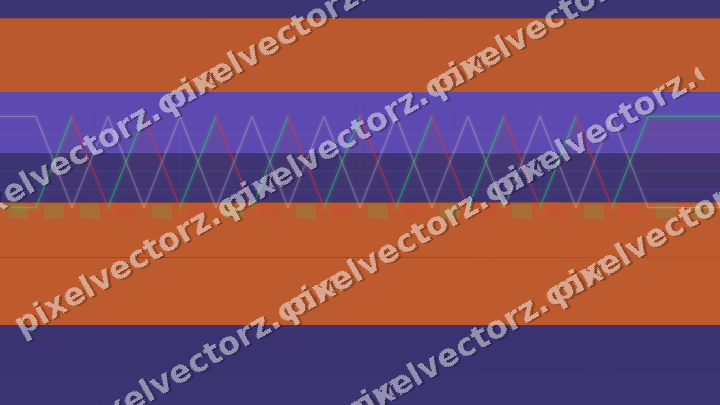 Glowing neon chart background in orange and blue