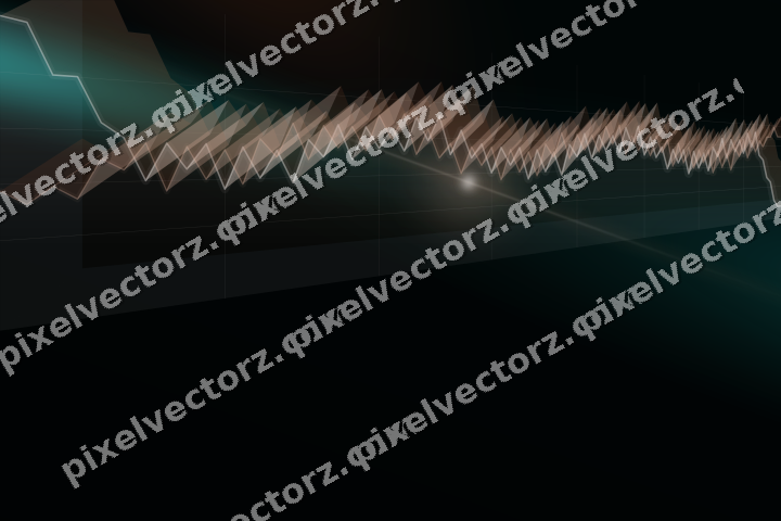 Glowing neon chart background in orange and teal
