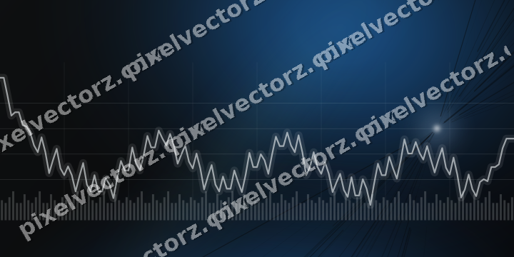 Glowing neon chart background in blue and teal